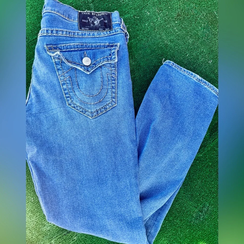 True Religion Blue Straight Leg Jeans